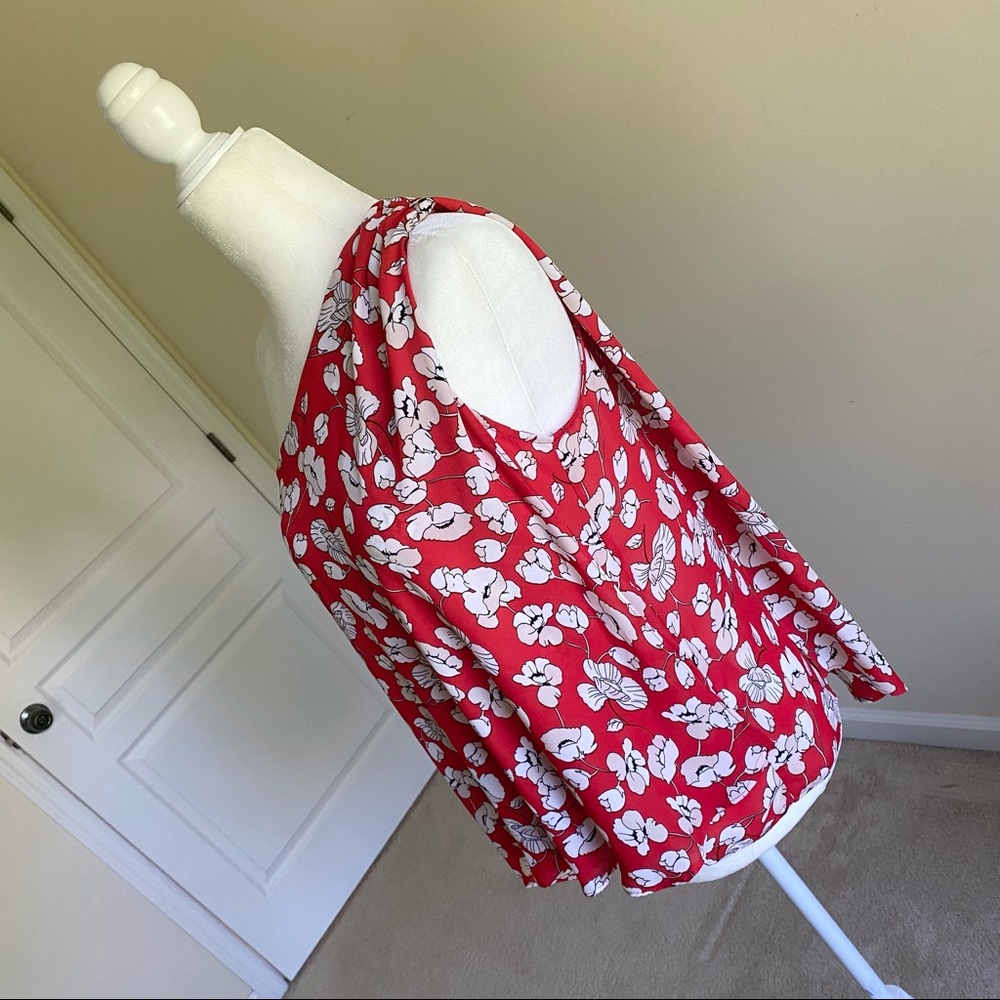 Cynthia Rowley Asymmetrical Orange Floral Top - Picture 4 of 5